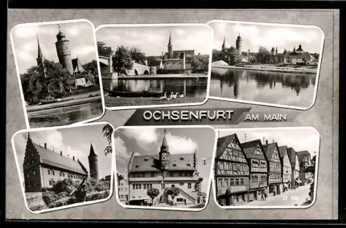 AK Ochsenfurt am Main, Stadttor, Rathaus, Fachwerkhäuser