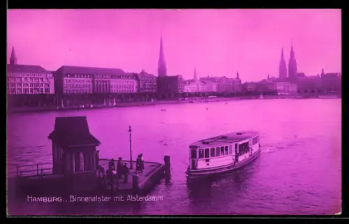 AK Hamburg, Binnenalster mit Alsterdamm