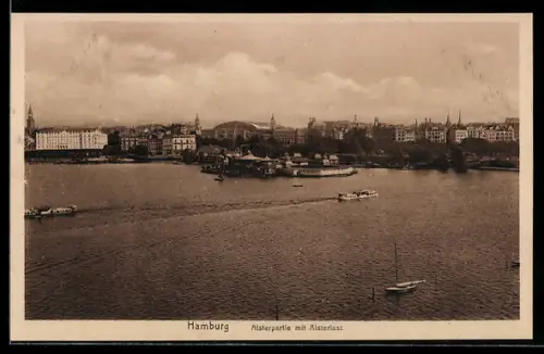 AK Hamburg-St.Georg, Alsterpartie mit Alsterlust