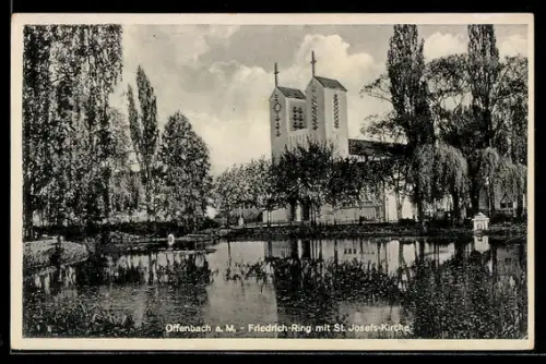 AK Offenbach a. M., Friedrich-Ring, St. Josefs-Kirche