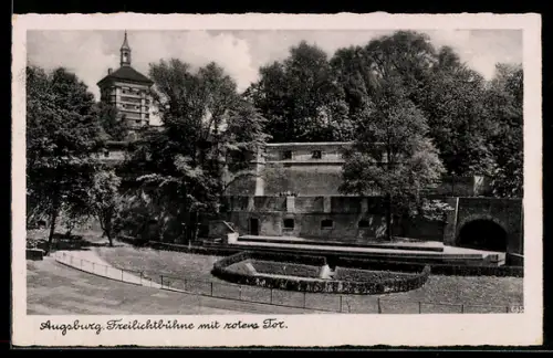 AK Augsburg, Freilichtbühne mit Rotem Tor