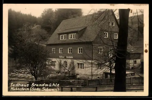 AK Hohnstein /Sächs. Schweiz, Gasthaus Grundmühle