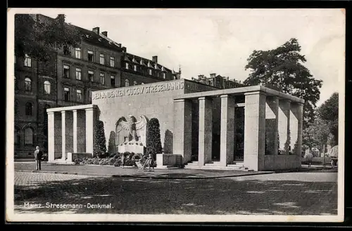 AK Mainz, Stresemann-Denkmal