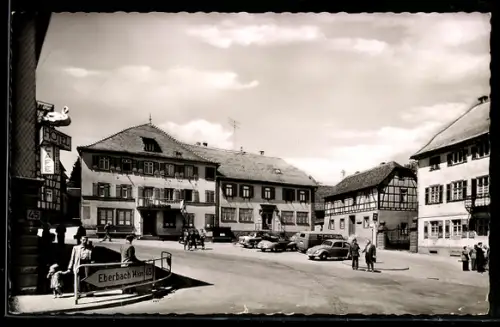 AK Beerfelden i. Odw., Marktplatz, Fachwerkhäuser, VW Käfer