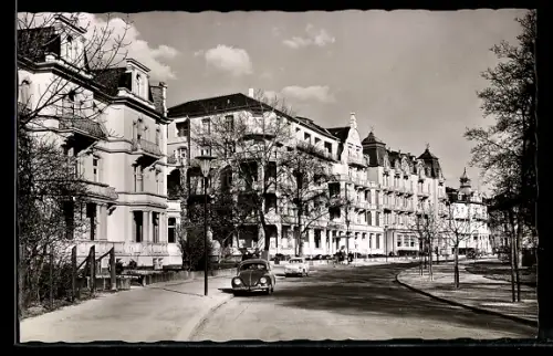 AK Bad Nauheim, Ludwigstrasse, VW Käfer