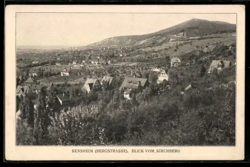 AK Bensheim /Bergstrasse, Blick vom Kirchberg auf die Stadt