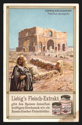 Sammelbild Liebig, Fleisch-Extrakt, Szenen aus Algerien, Prätorium des Legaten