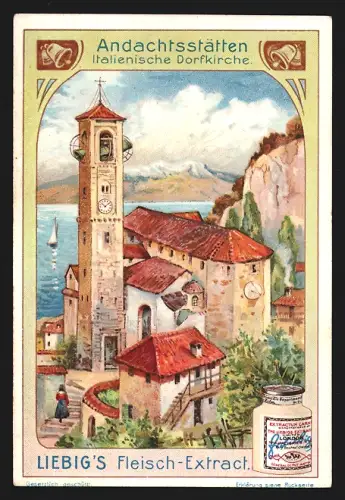 Sammelbild Liebig, Fleisch-Extrakt, Andachtsstätten, Italienische Dorfkirche