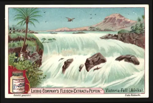 Sammelbild Liebig, Fleisch-Extrakt, Victoria-Fall in Afrika
