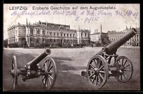 AK Leipzig, Eroberte Geschüzte auf dem Augustusplatz