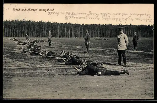 AK Königsbrück, Soldaten der Infanterie auf dem Gefechtsschiessstand