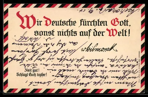 AK Spruch Wir Deutsche fürchten Gott, sonst nicht in der Welt !