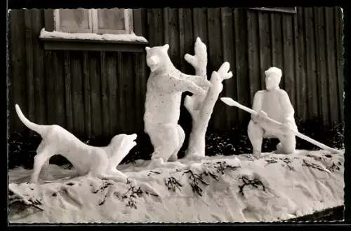 AK St. Andreasberg /Oberharz, Prämierte Schneebauten Bärenjagd