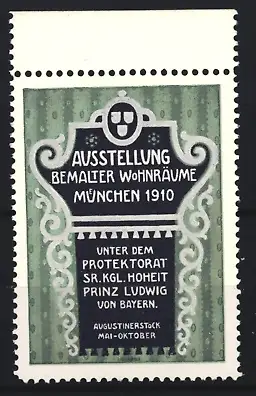 Reklamemarke München, Ausstellung bemalter Wohnräume 1910, Wappenschild