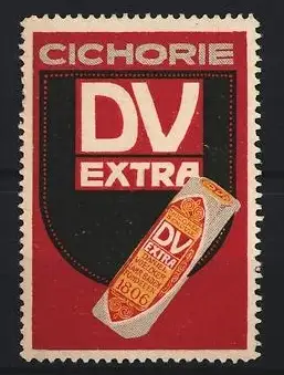 Reklamemarke Lahr / Baden, Daniel Voelcker Cichorie DV Extra, Kaffeeverpackung