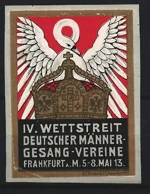 Reklamemarke Frankfurt, IV. Wettstreit Deutscher Männergesang-Vereine 1913, Krone und Schwan