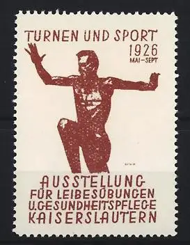 Reklamemarke Kaiserslautern, Turnen und Sport 1926, Turnerfigur