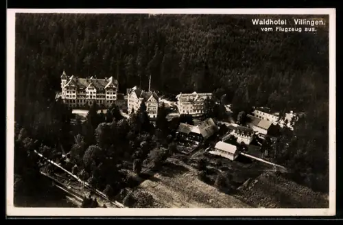 AK Villingen, Waldhotel vom Flugzeug aus gesehen