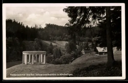 AK Allerheiligen, Heldendenkmal des Badischen Schwarzwaldvereins