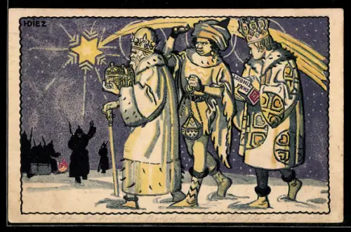 Künstler-AK Reklame für Leibniz-Kekse, die Heiligen 3 Könige besuchen die Front