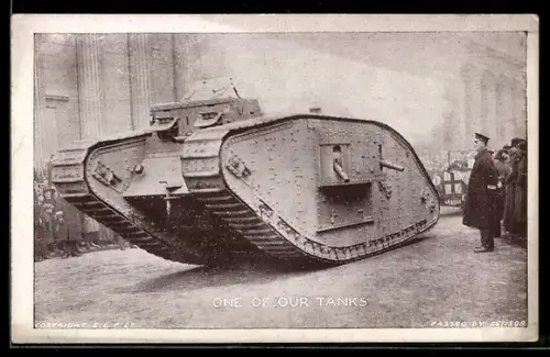 AK Ein Britischer Panzer bei einer Militärparade