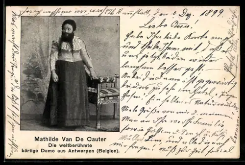 AK Antwerpen, Bärtige Dame Mathilde Van De Cauter, Exzentriker