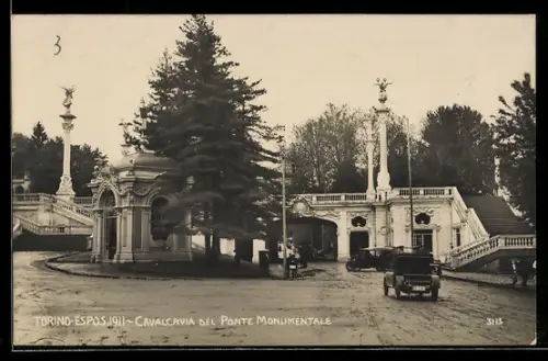 AK Torino, Esposizione 1911, Cavalcavia del Ponte Monumentale