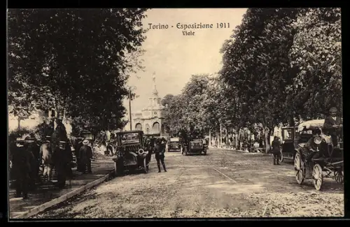 AK Torino, Esposizione 1911, Viale