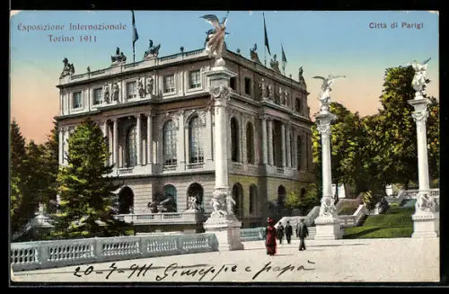 AK Torino, Esposizione Internazionale 1911, Città di Parigi