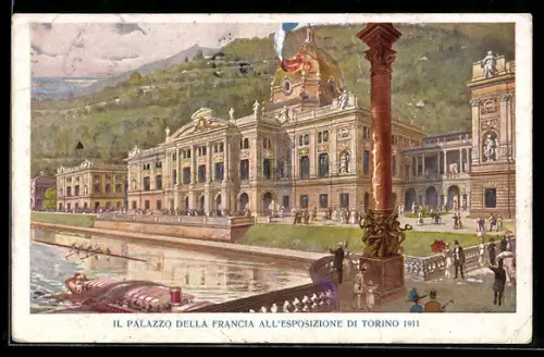 Künstler-AK Torino, Esposizione 1911, Il Palazzo della Francia