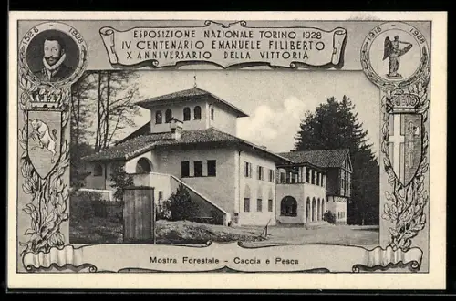 AK Torino, Esposizione Nazionale 1928, Mostra Forestale, Caccia e Pesca