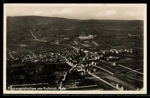 AK Kallstadt /Pfalz, Teilansicht, Fliegeraufnahme