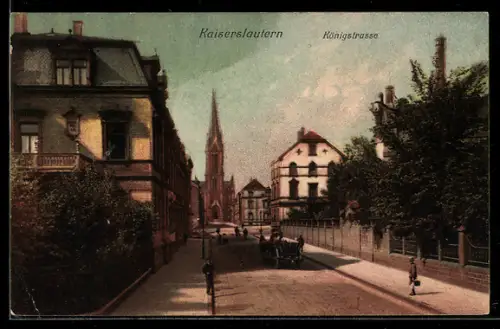 AK Kaiserslautern, Königstrasse mit Kirche