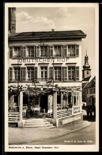 AK Rüdesheim a. Rhein, Hotel Deutscher Hof