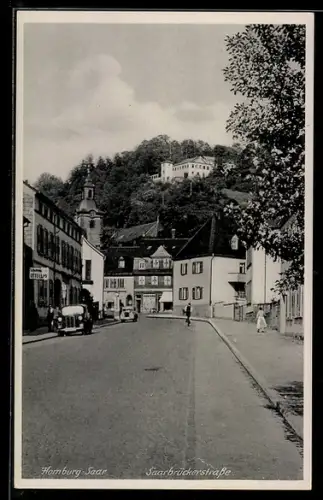 AK Homburg-Saar, Saarbrückerstrasse, Schlossberg