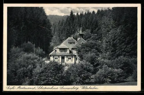 AK Wiesbaden, Cafe-Restaurant Schützenhaus-Sonnenberg, Kurweg 4