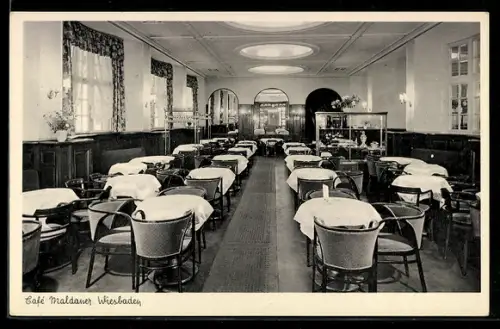 AK Wiesbaden, im Cafe Maldaner