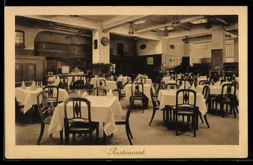 AK Wiesbaden, Hotel Wiesbadener Hof, Restaurant, Innenansicht