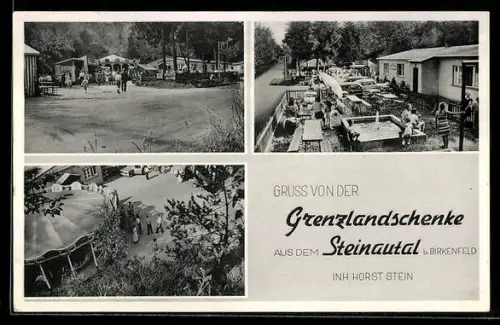 AK Steinautal b. Birkenfeld, Partien in der Grenzlandschenke, Inh. Horst Stein