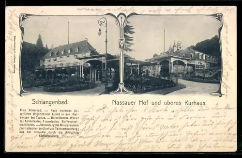 AK Schlangenbad, Nassauer Hof und oberes Kurhaus