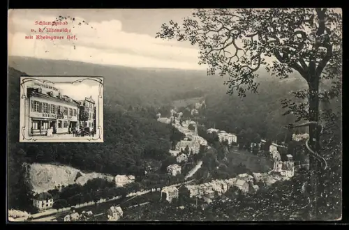 AK Schlangenbad, Gasthaus Rheingauer Hof, Teilansicht v. d. Altaneiche