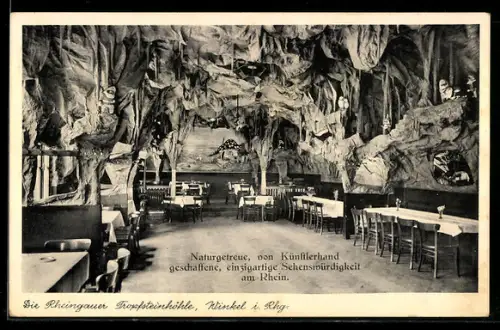 AK Winkel i. Rhg, Innenansicht der Rheingauer Tropfsteinhöhle
