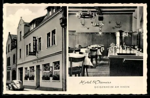 AK Geisenheim am Rhein, Hotel Wiemers, Innenansicht