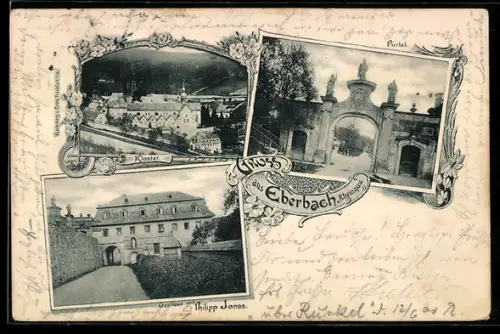 AK Eberbach /Rheingau, Gasthaus von Philipp Jonas, Portal, Kloster