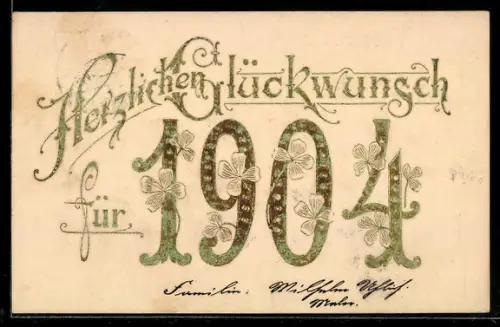 AK Jahreszahl 1904, Herzlichen Glückwunsch