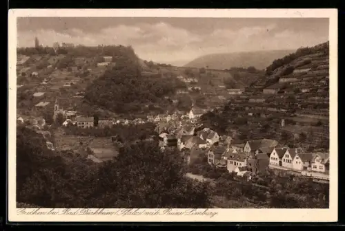 AK Grethen bei Bad Dürkheim, Gesamtansicht mit Ruine Limburg