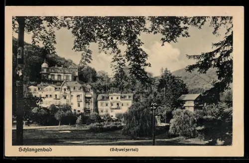 AK Schlangenbad, Schweizertal, Kurhäuser, Parkanlage