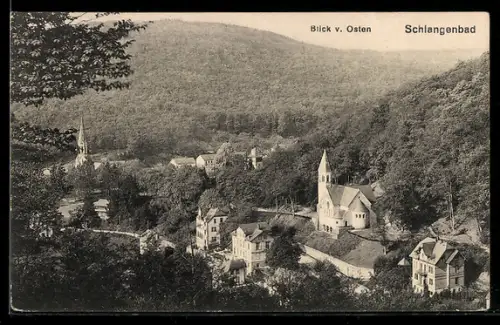 AK Schlangenbad, Blick auf den Ort von Osten