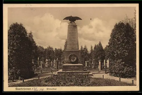 AK Saarbrücken, Ehrenthal, Kriegerdenkmal
