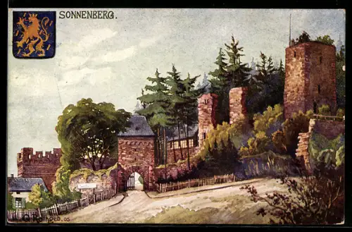 AK Sonnenberg bei Wiesbaden, Burg Sonnenberg, Burgruine, Toranlage